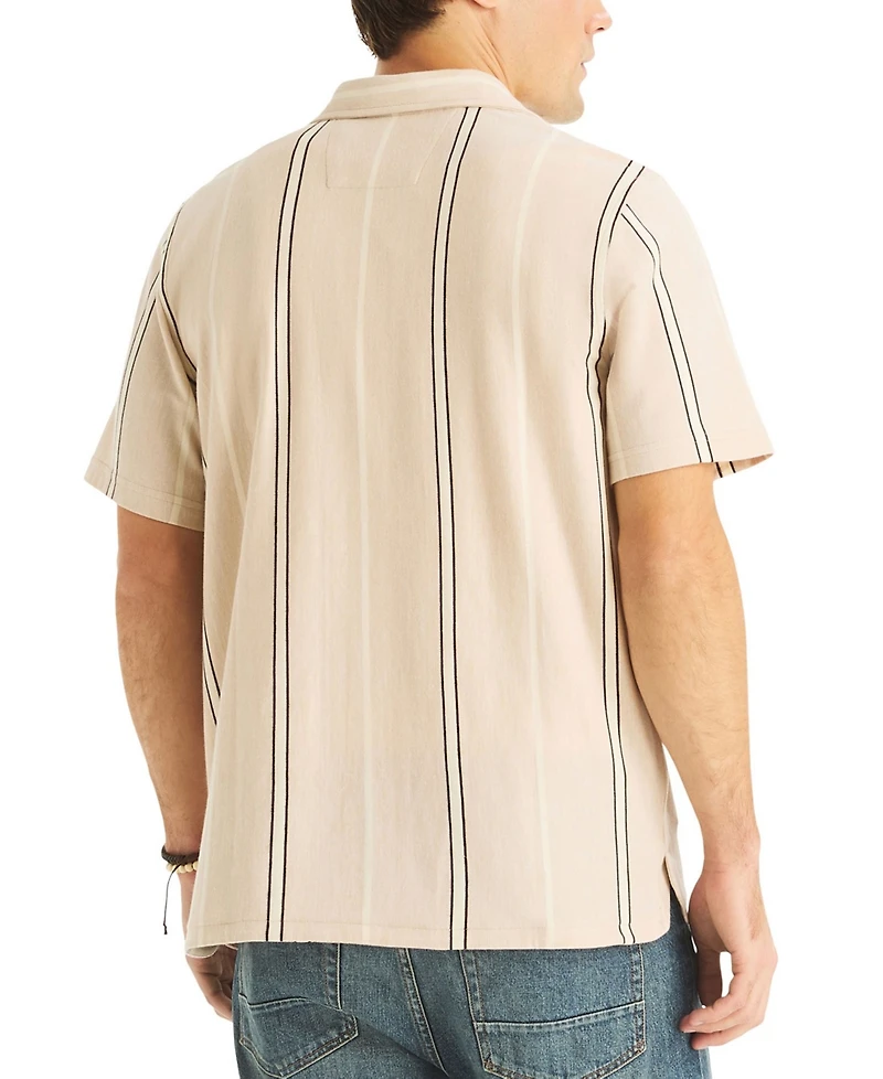 Nautica Men's Striped Spread Collar Shirt