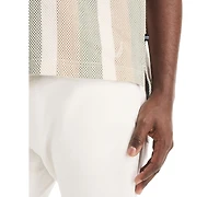 Nautica Men's Short-Sleeve Textured Stripe Polo Shirt