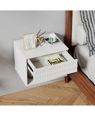 Streamdale Furniture Minimalist Wood Side Table with Drawer