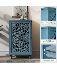 Yigii 28" Tall Farmhouse Style Side Table with Storage