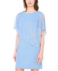 Msk Petite Asymmetric Crew Neck Short Dress