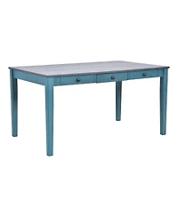 Streamdale Furniture Mid-Century 6-Piece Wood Dining Set with Drawer, Chairs & Bench