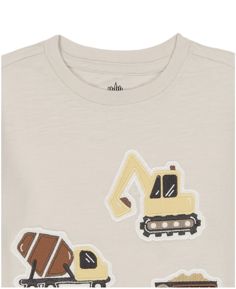 Kids Headquarters Boys' 2T-5T Short-Sleeve T-Shirt and Denim Shorts, 2-Piece Set