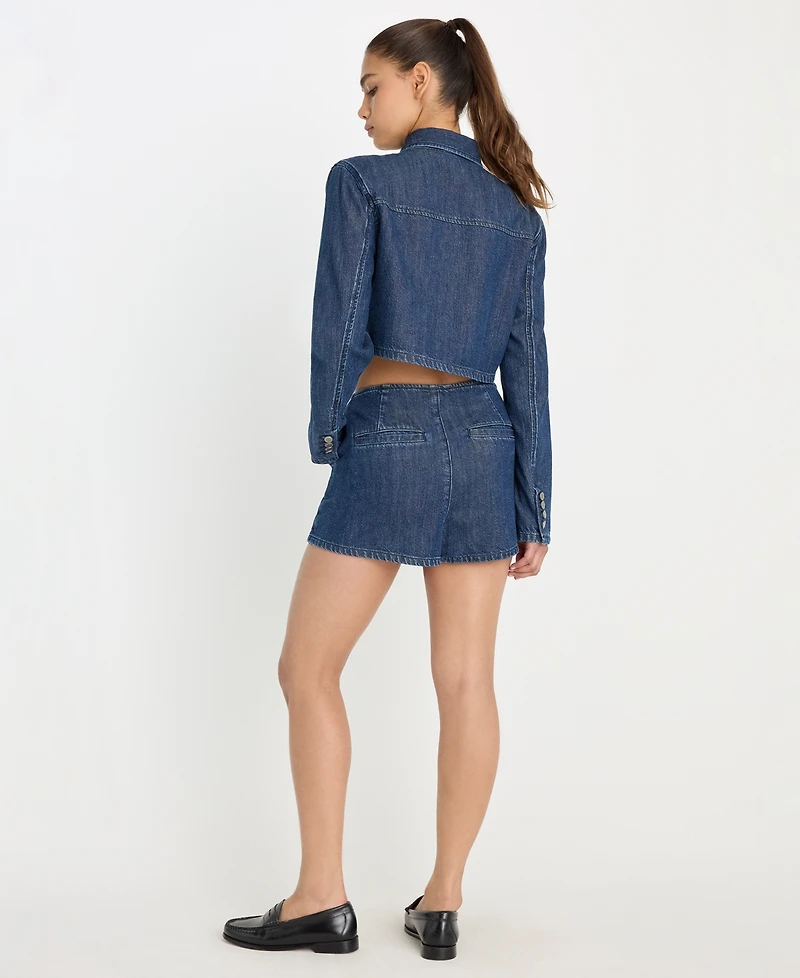Good American Women's Denim Mini Skort