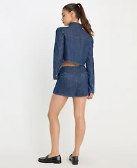 Good American Women's Denim Mini Skort