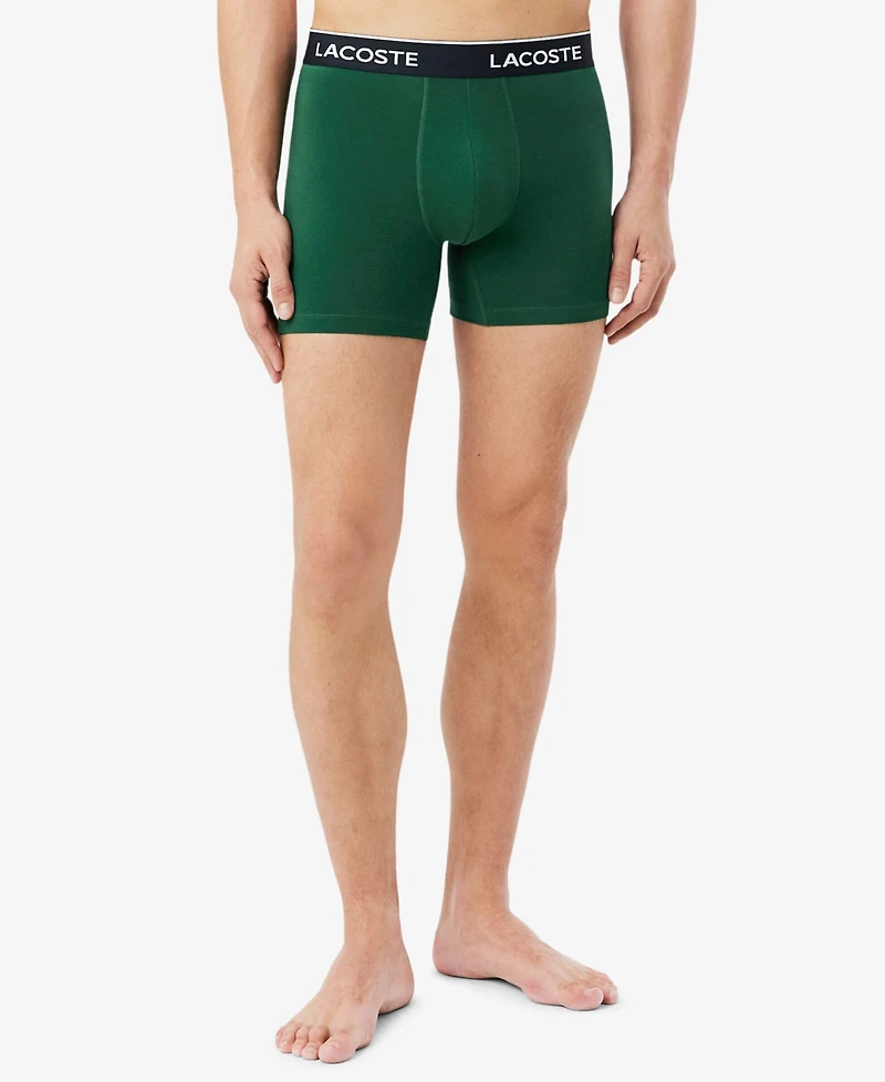 Lacoste Men's 3-Pack. Regular-Fit Logo Waistband 5" Boxer Briefs