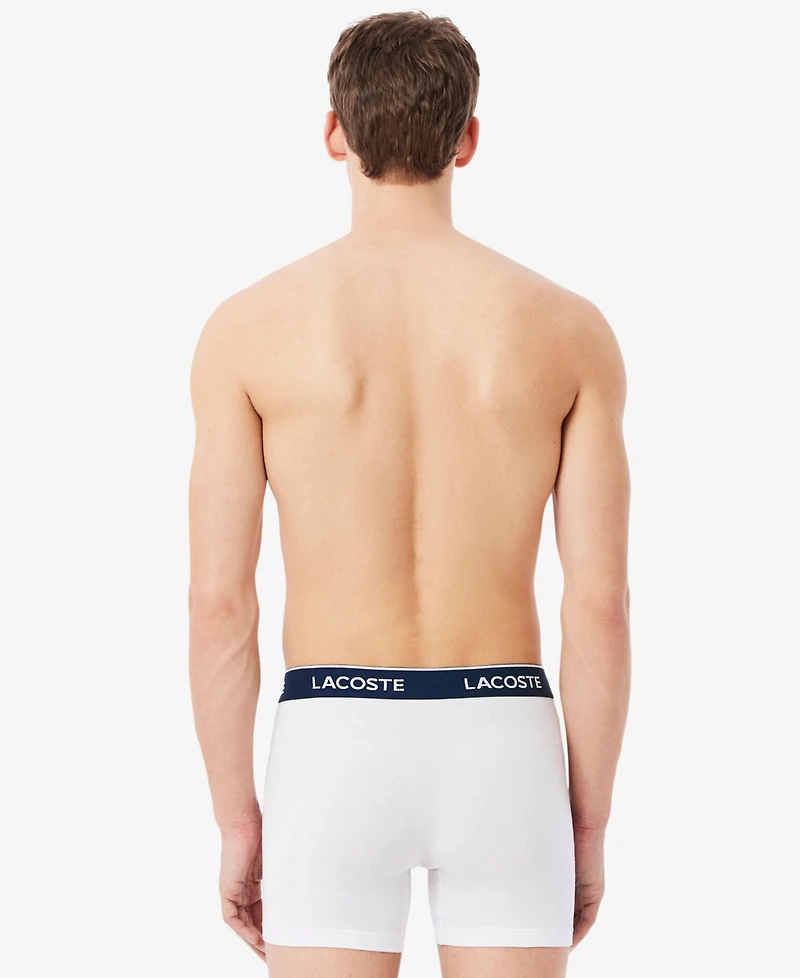 Lacoste Men's 3-Pack. Regular-Fit Logo Waistband 5" Boxer Briefs