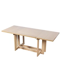 Streamdale Furniture Rustic 82" Extendable Dining Table Set with 6 Upholstered Chairs & 2 Leaves