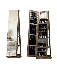 Streamdale Furniture 360° Swivel Jewelry Cabinet with Full Length Mirror