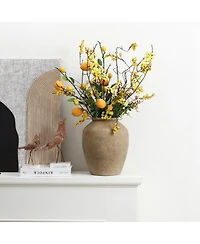 LuxenHome Terracotta 12.4" Vase with Earthy Tones, Accent for Farmhouse or Boho Interiors