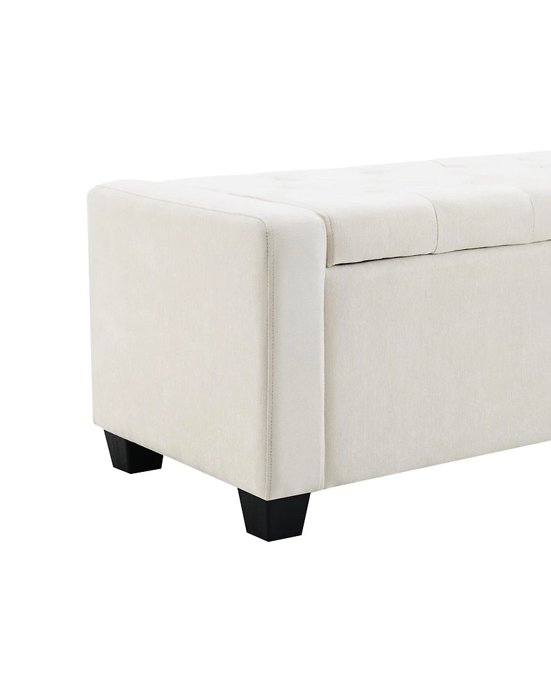 Streamdale Furniture 48" Storage Ottoman Bench with Safety Hinge, Upholstered Entryway Seating