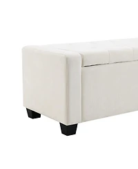 Streamdale Furniture 48" Storage Ottoman Bench with Safety Hinge, Upholstered Entryway Seating