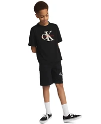 Calvin Klein Boys' 8-16 Mesh Applique Short-Sleeve T-Shirt