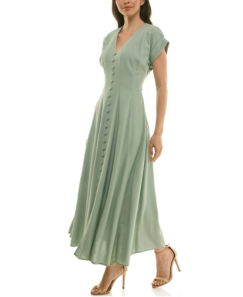 Taylor Women's Button-Front A-Line Dress