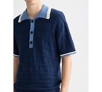 Scotch & Soda Men's Structured Knitted Regular-Fit Polo Shirt