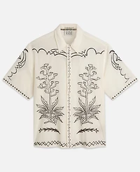 Scotch & Soda Men's Embroidered Seersucker Relaxed-Fit Short-Sleeve Shirt