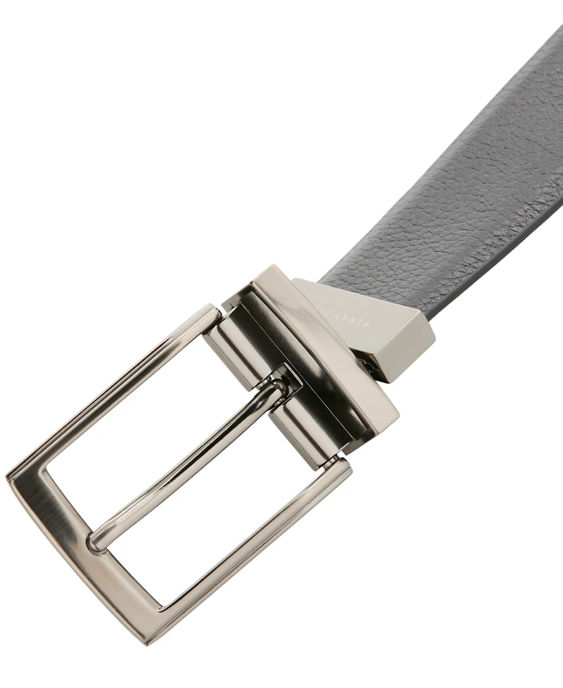 Perry Ellis Portfolio Men's Leather Bent Wire Buckle Belt