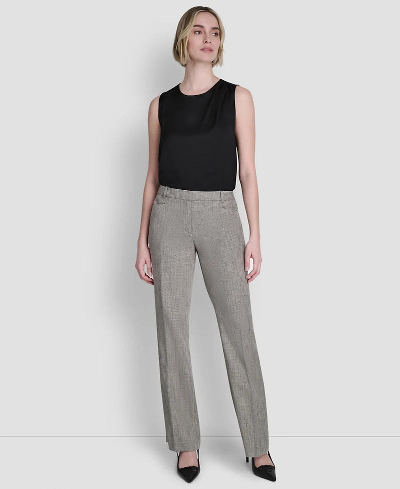 Dkny Petite Crosshatch Modern Fit Pants