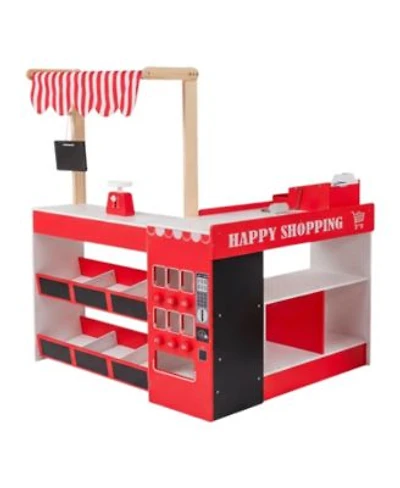 Slickblue Pretend Play Supermarket Toy Set With Cart For Kids