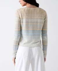 Guess Women's Rosalyn Cover Shoulder V-Neck Cropped Sweater