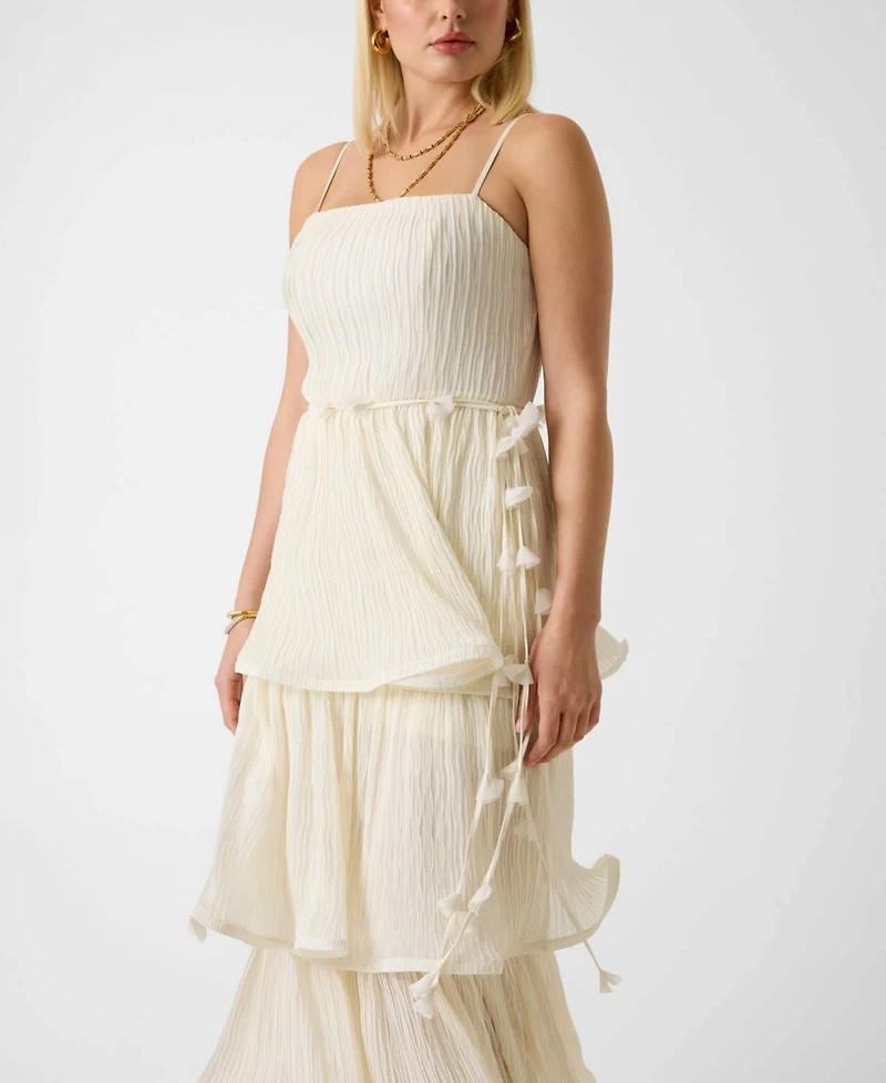 Guess Women's Alessia Square Neck Tiered Dress