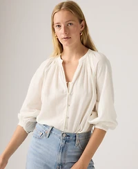 Levi's Plus Relaxed-Fit Blouson-Sleeve Top