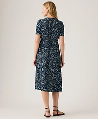 Levi's Plus V-Neck Button-Front A-Line Midi Dress