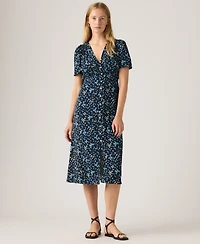 Levi's Plus V-Neck Button-Front A-Line Midi Dress