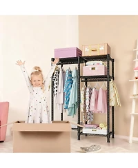 Yigii 4-Tier Portable Metal Garment Rack for Small Spaces