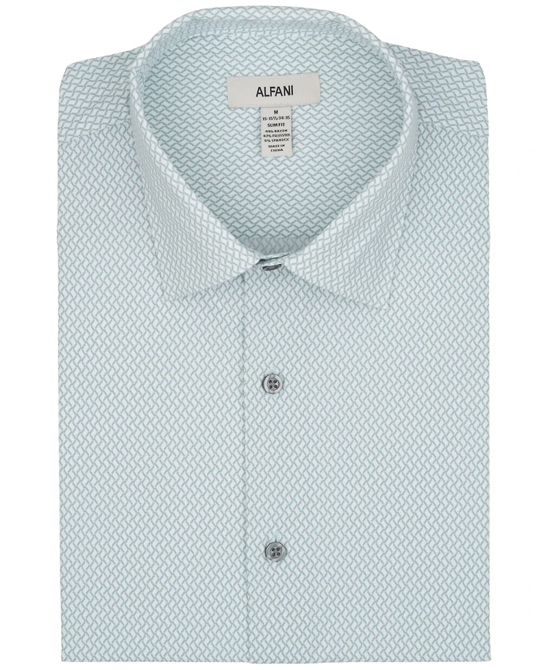 Alfani Men's Geometric Pattern Spread-Collar Dress Shirt, Macy's Exclusive