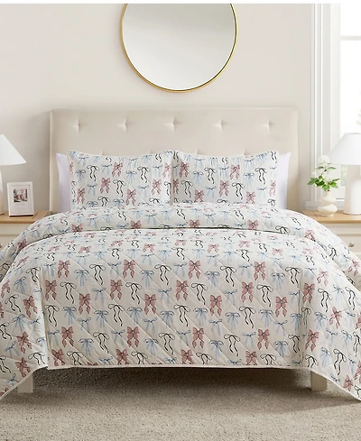 Vcny Home Ribbon Pinsonic 3-Pc. Quilt Set, King