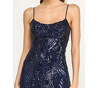 B Darlin Juniors' Sequin Scoop Neck Gown