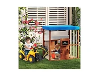 Slickblue Kids Gas Station Playhouse with Refueling Guns for Ages 3