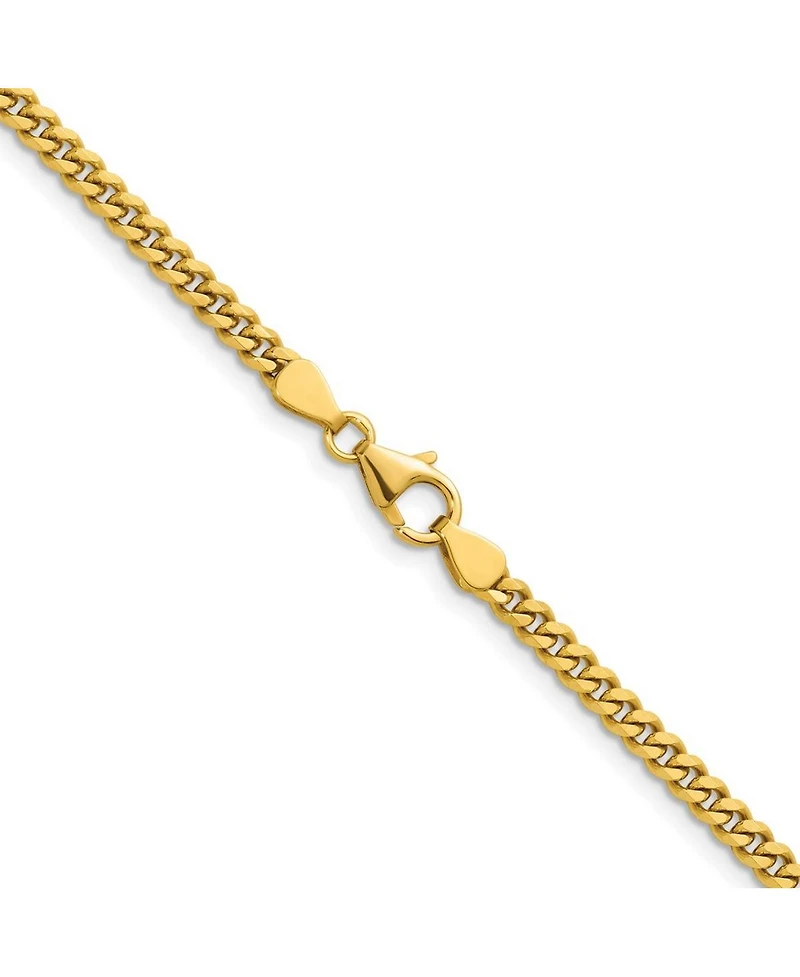 Curata Jewelry Solid 18k Yellow Gold Italian 7.25 Inch 3.4mm Curb Link Bracelet Link Bracelet
