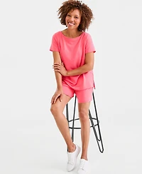 Style & Co Petite Short-Sleeve Boat Neck Top, Macy's Exclusive