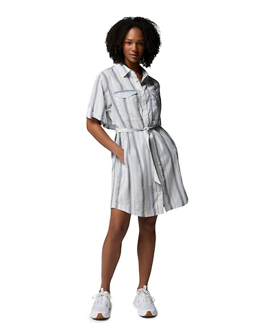 Columbia Women's Striped Short-Sleeve Shirt Dress