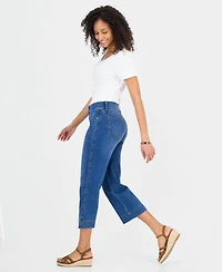 Style & Co Petite High Rise Shaping Cropped Wide Leg Jeans, Macy's Exclusive