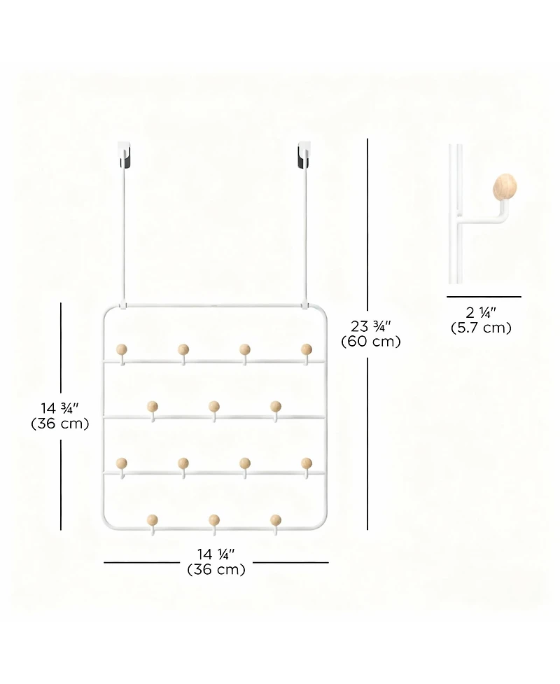Yigii 14-Hook Over-the-Door Organizer with Snag-Free Hooks