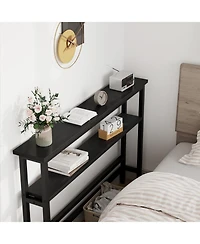 gaomon Sofa Table, 2 Tier Skinny Console Table with Adjustable Shelf, Slim Behind Couch for Living Room