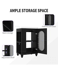 Sillysis 20" Bathroom Vanity with Ceramic Sink, Mdf Storage Cabinet, Adjustable Shelf and Toilet Paper Holder for Small Bathrooms