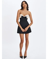 Miss Circle Women's Polka Dot Sweetheart Mini Dress