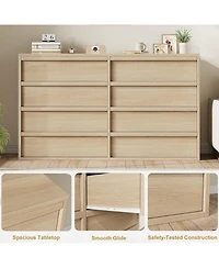 gaomon 8 Drawer Dresser, 54" Wide Double Chest for Living Room, Nursery