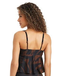 Bar Iii Women's Palm Breeze Fly Away Over-The-Shoulder Tankini, Macy's Exclusive