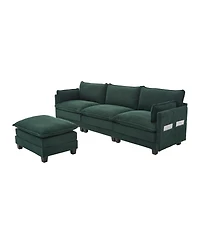 Streamdale Furniture Oversized Modular Sectional Sofa with Movable Ottoman