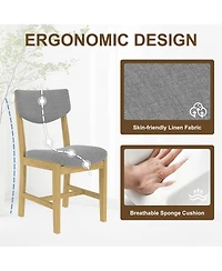 Streamdale Furniture Rustic Farmhouse 4-Piece Dining Chair Set with Fabric Cushion