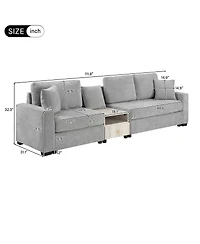 Streamdale Furniture Modern Modular Upholstered 3-Seater Sofa Couch with Storage