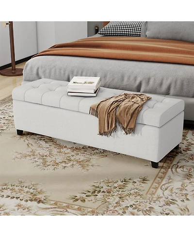 Streamdale Furniture Upholstered Storage Ottoman Bench -300lbs.
