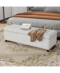 Streamdale Furniture Upholstered Storage Ottoman Bench -300lbs.