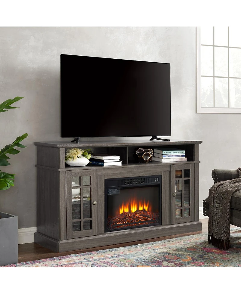 Streamdale Furniture Streamdale Classic Tv Media Stand with 23" Fireplace Insert