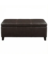 Streamdale Furniture 50.25" Wide Distressed Faux Leather Storage Ottoman Bench